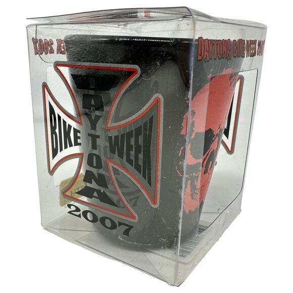 2007 Daytona Beach Bike Week Skull Black Shot Glass - Picture 4 of 5